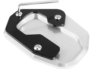 Worldmotop Motorcycle Kickstand Pad Enlarger Extension Side Stand Plate Pad متوافق مع Harley PAN AMERICA 1250 1250S RA1250 S 2021 2022 (فضي)
