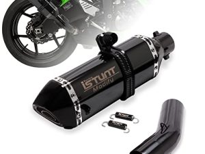 KAJIMOTOR عادم الدراجة النارية الانزلاق على كاتم صوت للدراجات النارية نظام أنبوب العادم لوصلة الذيل لـ KAWASAKI Ninja ZX6R 636 2009-2021 ZX10R 08-10 أسود