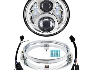 AlyoNed 7 بوصة LED للدراجات النارية طقم مصابيح DOT مع دعامة تثبيت متوافقة مع Harley Davidson Fatboy Street Glide Heritage Softail Road King Switchback Electra Glide Ultra Classic Chrome