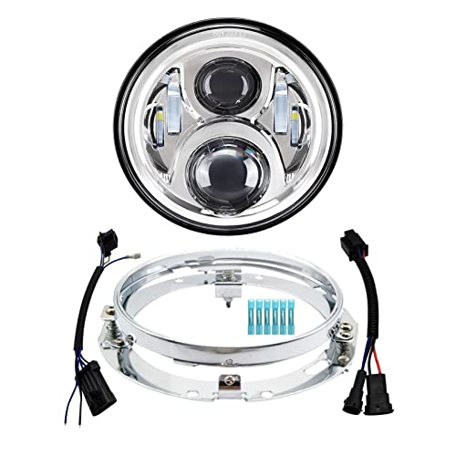 AlyoNed 7 بوصة LED للدراجات النارية طقم مصابيح DOT مع دعامة تثبيت متوافقة مع Harley Davidson Fatboy Street Glide Heritage Softail Road King Switchback Electra Glide Ultra Classic Chrome AlyoNed 7 بوصة LED للدراجات النارية طقم مصابيح DOT مع دعامة تثبيت متوافقة مع Harley Davidson Fatboy Street Glide Heritage Softail Road King Switchback Electra Glide Ultra Classic Chrome