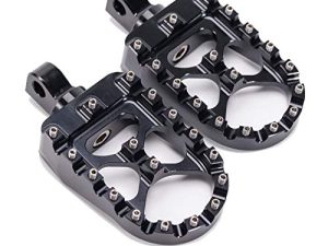 أوتاد القدم العريضة CNC من Hopider 360 درجة Roating MX Chopper Bobber Style for harley Dyna Sportster Fatboy Iron 883 ، أسود