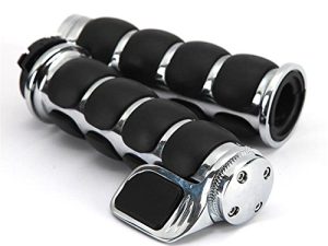 INNOGLOW دراجة نارية Hand Grips مقابض عالمية مانعة للانزلاق مقود مقود كروم أسود من الألومنيوم مطاط