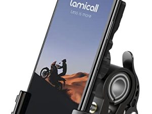 حامل الهاتف للدراجة النارية من Lamicall - ملحقات الدراجة النارية ، حامل الهاتف الخلوي ، حامل الهاتف للدراجة البخارية للهواتف المحمولة 4.7 "- 6.8" - رمادي
