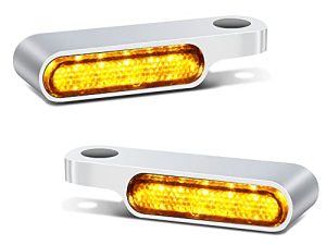 NTHREEAUTO LED المقود إشارات الانعطاف دراجة نارية صغيرة وامض ضوء أمامي متوافق مع Harley Sportster Dyna Honda Shadow Kawasaki Vulcan Yamaha V-Star Road Star