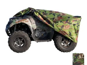 غطاء XYZCTEM مقاوم للماء ATV ، متين شديد التحمل يحمي 4 Wheeler من أمطار الثلج أو الشمس ، مقاس كبير عالمي يناسب حتى 82 بوصة لمعظم الكواد ، قاع مرن قابل للقطر بسرعات عالية (كامو)