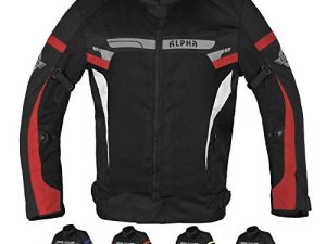 ALPHA CYCLE BIKERS RIDING BIKERS RIDING PROTECTION MOTORCYCLE JACKET MESH CE مصراع (أحمر سبارو ، صغير)