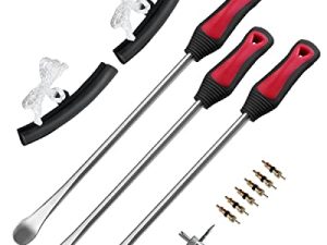 ROTATION Tyre Lever Iron Tool Kit ، 14.5 بوصة فولاذ ، أدوات احترافية لتغيير الإطارات للدراجات النارية ، الدراجة الترابية ، جزازة العشب | طقم مكون من 3 قطع