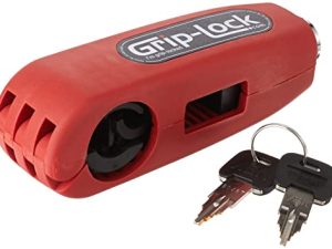 Grip-Lock GLRed الأحمر للدراجة النارية وسكوتر قفل أمان للمقود