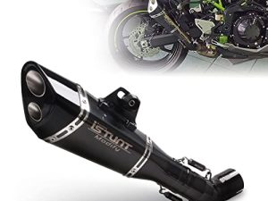 KAJIMOTOR عادم الدراجة النارية الانزلاق على كاتم الصوت كاتم الصوت رابط الذيل نصائح عادم الدراجة النارية نظام الأنابيب الوسطى لـ KAWASAKI Z900 2017 2018 2019 2020 2021 أسود
