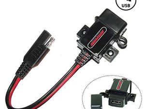 MOTOPOWER MP0609 3.1Amp دراجة نارية منفذ USB SAE إلى محول USB