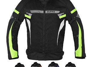 ALPHA CYCLE CYCAR BIKERS RIDING PROTECTION MOTORCYCLE JACKET MESH CE ARMORED (GREEN LANE، X-LARGE)