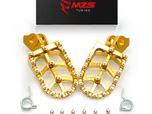 أوتاد القدم MZS الدراجة الترابية | دواسة مسند القدمين من الألومنيوم موتوكروس مسند القدم MX باللون الذهبي متوافقة مع RMZ 250 2010-2018 | RMZ 450 2008-2018 | RMX 450Z 2010-2017