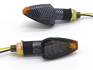Evomosa Mini Stalk Arrow ضوء دراجة نارية بدوره إشارات أضواء 10 مللي متر العالمي دراجة نارية LED مؤشر وامض مصباح كهرماني (2 قطعة)