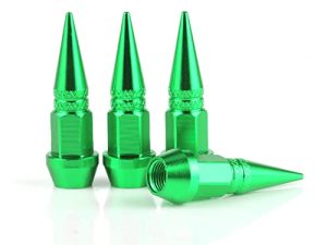 SINGARO 45mm أغطية صمام جذعي من الألومنيوم المسنن ، 4 قطع أغطية جذعية لعجلة الإطارات المقاومة للغبار للسيارات ، سيارات الدفع الرباعي ، دراجات الشاحنات والدراجات النارية (أخضر)
