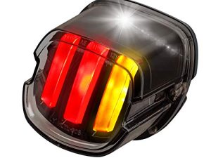 مصباح خلفي لفرامل LED من NTHREEAUTO مصابيح خلفية لإشارة الانعطاف الخلفية معتمدة من DOT أضواء توقف لوحة ترخيص تشغيل الدراجة النارية متوافقة مع Harley Dyna Sportster Road King Electra Glide Fat Boy Softail