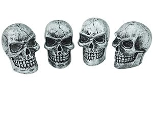Abfer Skull Tire Wheel Air Cap Valve Stem Covers Car Accessories Decorative Accessories Fit معظم المركبات والشاحنات والدراجات النارية (فضي)