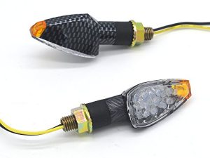 Evomosa Mini Stalk Arrow Light للدراجات النارية أضواء إشارات الانعطاف 10 مللي متر مؤشر LED للدراجات النارية مؤشر وامض كهرماني (قطعتان)