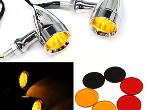 العنبر CNC دراجة نارية رصاصة LED أضواء إشارة الانعطاف مؤشر وامض الجبهة الخلفية ضوء خلفي لهارلي هوندا ياماها سوزوكي