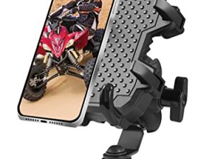 حامل هاتف ZIDIYORUO ATV ، حامل هاتف رباعي ، مشبك هاتف محمول بمقبض دراجة نارية لهاتف iPhone وجميع الهواتف الذكية مقاس 4.7 بوصة - 7.1 بوصة. مشبك هاتف صلب وشديد التحمل لمقود 7/8 "-9/8".