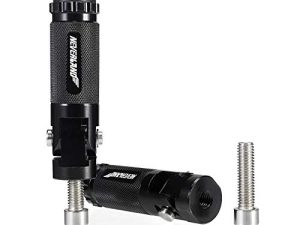 NEVERLAND 8 مللي متر CNC Universal Motorcycle Bike صغير مسند قدم رايدر طقم أوتاد مسند القدم Rearset Pedal Alloy أسود (3.43 بوصة × 0.79 بوصة × 0.79 بوصة) ، ملاحظة: لا يمكن أن يظل العنصر مطويًا
