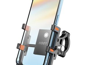 حامل هاتف للدراجة النارية Hiboy ، حامل هاتف للدراجة قابل للتعديل ، حامل هاتف قابل للدوران 360 درجة للسكوتر الكهربائي ، الجبل ، الدراجات الترابية ، متوافق مع iPhone و Android