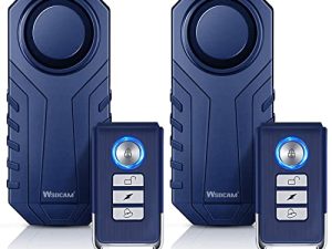 Wsdcam Bike Alarm with Remote 2 Pack، 113dB Wireless Anti-Theft اهتزاز دراجة نارية دراجة نارية إنذار نظام إنذار أمان السيارة (أزرق)