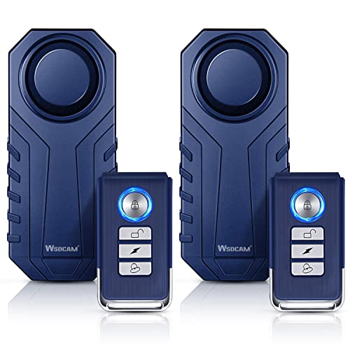 Wsdcam Bike Alarm with Remote 2 Pack، 113dB Wireless Anti-Theft اهتزاز دراجة نارية دراجة نارية إنذار نظام إنذار أمان السيارة (أزرق) Wsdcam Bike Alarm with Remote 2 Pack، 113dB Wireless Anti-Theft اهتزاز دراجة نارية دراجة نارية إنذار نظام إنذار أمان السيارة (أزرق)