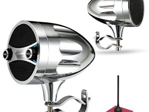 مكبرات صوت للدراجات النارية KSPEAKER مزودة بتقنية البلوتوث ومضخم صوت راديو مقاوم للماء ، مشغل MP3 معدني 3 بوصة ، رائع لمركبة ATV ، دراجة سكوتر ، مركبة 12 فولت ، 800 وات S7CH