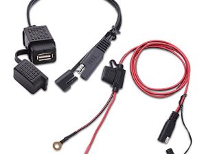 MICTUNING SAE إلى USB كابل مهايئ شاحن USB مقاوم للماء سريع 2.1A منفذ مع مصهر مضمّن للدراجات النارية المحمول اللوحي GPS والمزيد
