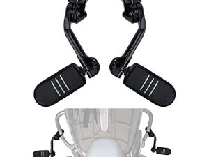 FOVPLUE 1.25 "أوتاد الطريق السريع ، مسند قدم للطريق السريع قابل للتعديل بزاوية طويلة للدراجة النارية من أجل Harley Davidson Touring Road King Road Glide Street Glide Electra Glide Softail Sportster مع قضيب سريع 1 1/4"