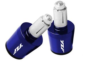 مقود الدراجة النارية 7/8 "22 مللي متر ينتهي بمقبض من الألومنيوم وأغطية مقابض لـ YZF R1 R3 R6 R125 R6S R25600R (أزرق)