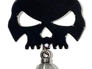 Kustom Cycle Parts Universal Gloss Black Skull Bell Hanger مع جرس معدني بندقية - يشمل الترباس والحلقة. يناسب جميع دراجات هارلي ديفيدسون النارية والمزيد! صنع بفخر في الولايات المتحدة الأمريكية! (بندقية معدنية)