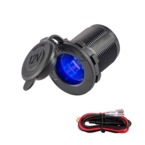 UYYE Universal 12V / 25V مقبس ولاعة السجائر في السيارة ، للدراجات النارية البحرية للسيارات ATV RV والمزيد ، ملحقات السيارة الداخلية مع وعاء مقاوم للماء (LED أزرق) UYYE Universal 12V / 25V مقبس ولاعة السجائر في السيارة ، للدراجات النارية البحرية للسيارات ATV RV والمزيد ، ملحقات السيارة الداخلية مع وعاء مقاوم للماء (LED أزرق)