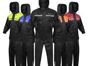 ALPHA CYCLE GEAR بدلة المطر للرجال والنساء جاكيتات بانت جير عاكس للمطر مقاوم للماء (أسود ، صغير)