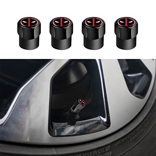AVCITY Fit Deadpool Valve Stem Caps Universal Tire Stem Cover 4 قطع أغطية إطارات للسيارات ، سيارات الدفع الرباعي ، الدراجة ، الشاحنات والدراجات النارية تناسب جميع موديلات السيارات Deadpool Car Accessories (Black) ، A1 AVCITY Fit Deadpool Valve Stem Caps Universal Tire Stem Cover 4 قطع أغطية إطارات للسيارات ، سيارات الدفع الرباعي ، الدراجة ، الشاحنات والدراجات النارية تناسب جميع موديلات السيارات Deadpool Car Accessories (Black) ، A1