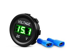 Nilight LED Digital Display Voltmeter Panel 12VDC مقاوم للماء لوحة رقمية مستديرة جهاز قياس الجهد الكهربائي للقارب والمركبة البحرية والشاحنة ATV UTV ، ضمان لمدة عامين