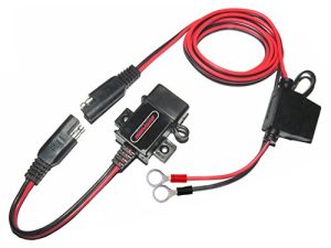 MOTOPOWER MP0609A 3.1Amp مجموعة منفذ USB للدراجات النارية SAE إلى محول USB على دراجة نارية