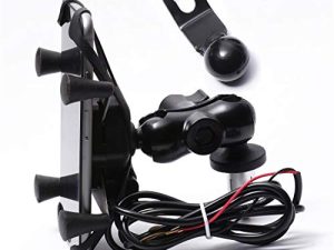 SIMINZICH دراجة نارية حامل الهاتف شوكة الجذعية جبل قوس دراجة نارية GPS ملاحة قوس لسيارات BMW S1000RR / Yamaha YZF R1M / Honda CBR VFR / Kawasaki Ninja USB Charge