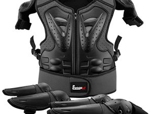 StarknightMT Kids Motorcycle Armor Suit Dirt Bike Gear Riding واقية الصدر العمود الفقري واقي الظهر الكتف الذراع الكوع واقي الركبة لركوب الدراجات التزلج والتزلج والتزحلق على الطرق الوعرة