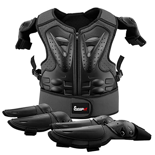 StarknightMT Kids Motorcycle Armor Suit Dirt Bike Gear Riding واقية الصدر العمود الفقري واقي الظهر الكتف الذراع الكوع واقي الركبة لركوب الدراجات التزلج والتزلج والتزحلق على الطرق الوعرة StarknightMT Kids Motorcycle Armor Suit Dirt Bike Gear Riding واقية الصدر العمود الفقري واقي الظهر الكتف الذراع الكوع واقي الركبة لركوب الدراجات التزلج والتزلج والتزحلق على الطرق الوعرة