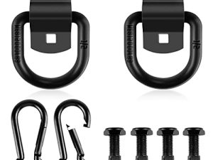 AMURS 1/2 "D Rings Tie Down Anchors Trailer Hooks، Trailer D-Rings، 12000Lbs Capacity Tie Downs with Carabiner، D Rings for Trailers RV، Boats، Cargo Tie Downs، Pickup Truck (2 مجموعات)