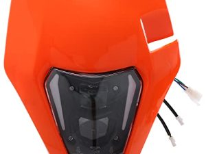 مصباح أمامي JFG RACING Dirtbike ، LED Enduro Pit Bike Light Kit عالمي لمعظم الدراجات النارية ذات حفرة الترابية (برتقالي)