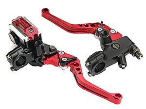 lisylineAuto Universal 7/8 "دراجة نارية الفرامل مخلب العتلات الرئيسية اسطوانة خزان 22 ملم المقود الفرامل الرئيسية اسطوانة لهارلي هوندا كاواساكي سوزوكي ياماها (أحمر)