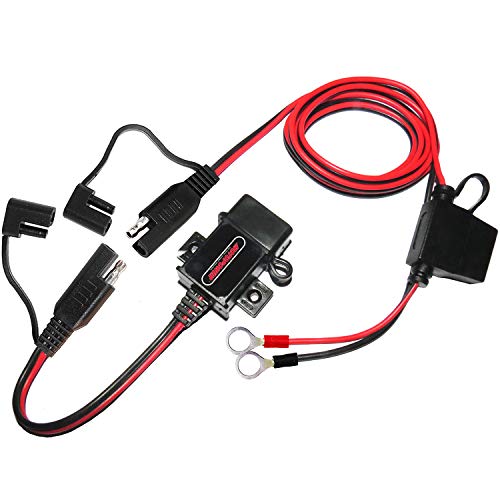 MOTOPOWER MP0609AA 3.1Amp دراجة نارية USB مجموعة منفذ SAE إلى كابل محول USB مع غطاء SAE MOTOPOWER MP0609AA 3.1Amp دراجة نارية USB مجموعة منفذ SAE إلى كابل محول USB مع غطاء SAE