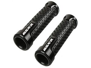 مقود مقود غير قابل للانزلاق للدراجة النارية 7/8 "22 مللي متر مقابض مطاطية لسوزوكي GSXR 600750 1000 (أسود)