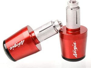 أغطية أطراف مقود الدراجة النارية CNC Alu مقاس 7/8 بوصة 22 مللي متر مناسبة لنينجا 650 1000SX ZX6R ZX9R ZX10R ZX12R ZX14R ER6F ER6N أحمر
