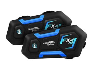 سماعة رأس بخاصية البلوتوث للدراجات النارية Fodsports FX4 Pro 1200m Helmet Intercom ، 4 Riders Motorcycle Intercom Bluetooth ، Universal Bluetooth Helmet Headset Communication System FM / Hard & Soft Mic / Waterproof / 2Pcak