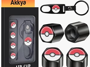 Akkya Tyre Valve Stem Caps أغطية غطاء للسيارة ، دراجة ، دراجات نارية ، جرارات ، دراجات جبلية ، شاحنات ، أسود ، رسوم متحركة رائعة ، رسوم متحركة أنيمي ، إطار معدني من الكروم ، أغطية ضغط الهواء ، أجزاء إكسسوارات العجلات