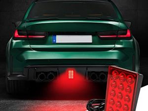 مصابيح مقطورة MIHAZ LED ، وميض وامض بنمط F1 15 LED خلفي مصباح خلفي IP68 مقاوم للماء لإيقاف الفرامل ستروب طيار ملحقات الإضاءة للسيارة SUV للدراجات النارية (أحمر)