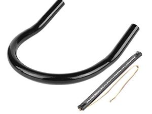 إطار مقعد الدراجة النارية ، إطار المقعد الخلفي للدراجة النارية ، قوس حلقة دائرية مع ضوء LED ملحق DIY أسود (175 ملم - منحني - أسود)